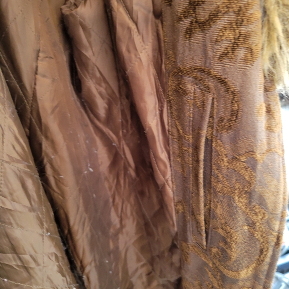 Giacca Large Brown Pattern Jacket with Removable Fur - Picture 5 of 5